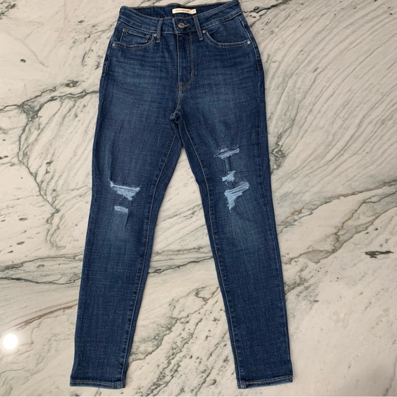 Levi’s 721 Jeans, High Rise Distressed Skinny, Women’s Size 27, 27”Inseam. EUC! - Picture 1 of 8
